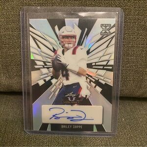 Leaf Bailey Zappe autograph 1/5 refractor card. Patriots